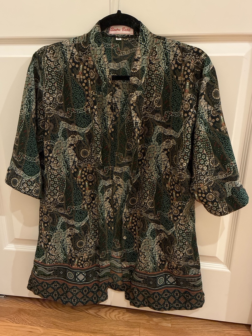🌿 Vintage Traditional Indonesian #Batik Button-Up Shirt 🌿